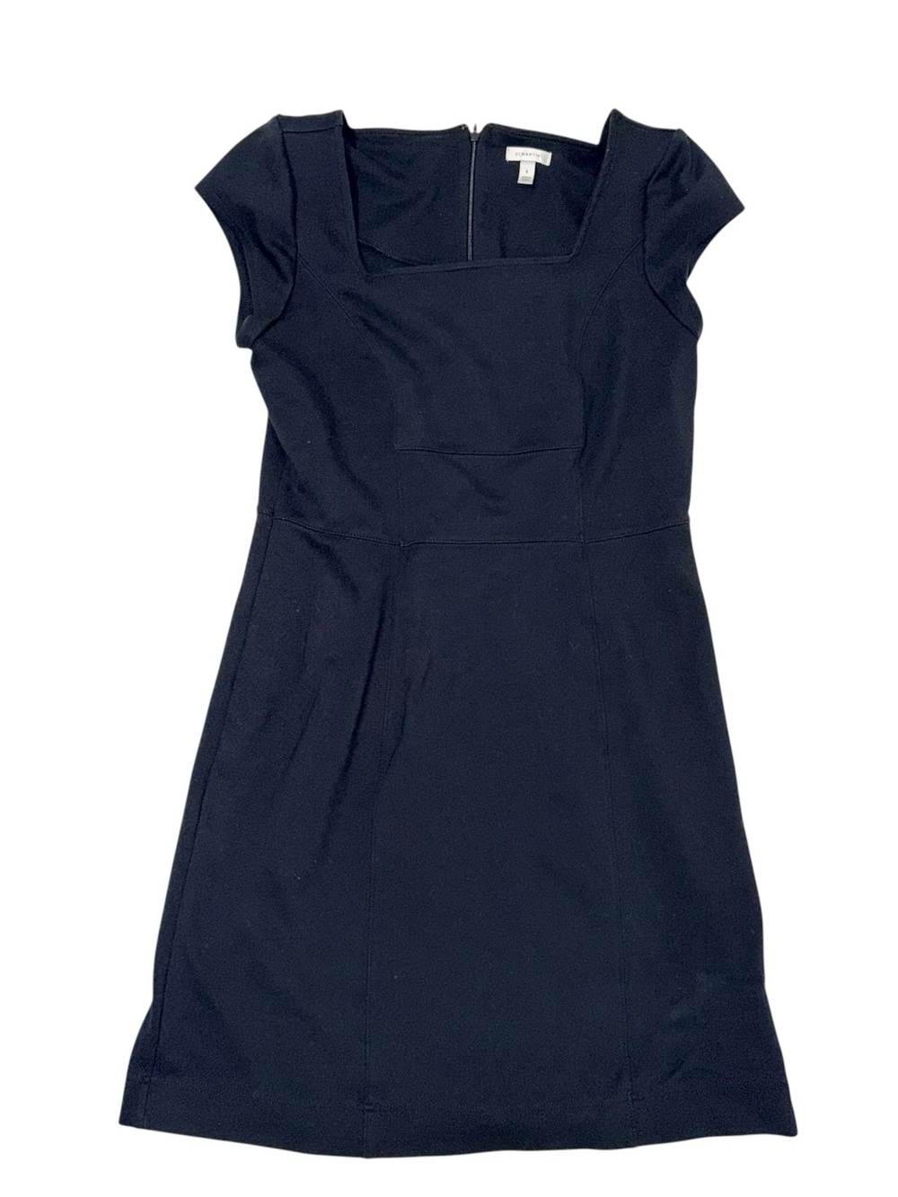 Semantics Classic black Square-Neck Cap Sleeve Dress size Small.
